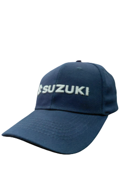 Suzuki 6 Panel Brushed Cotton Cap   Navy